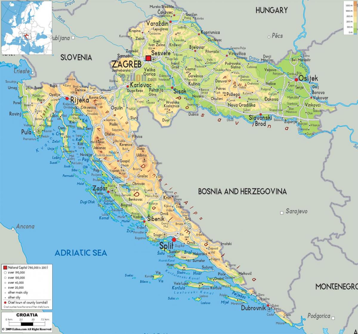 kroatia i kartet