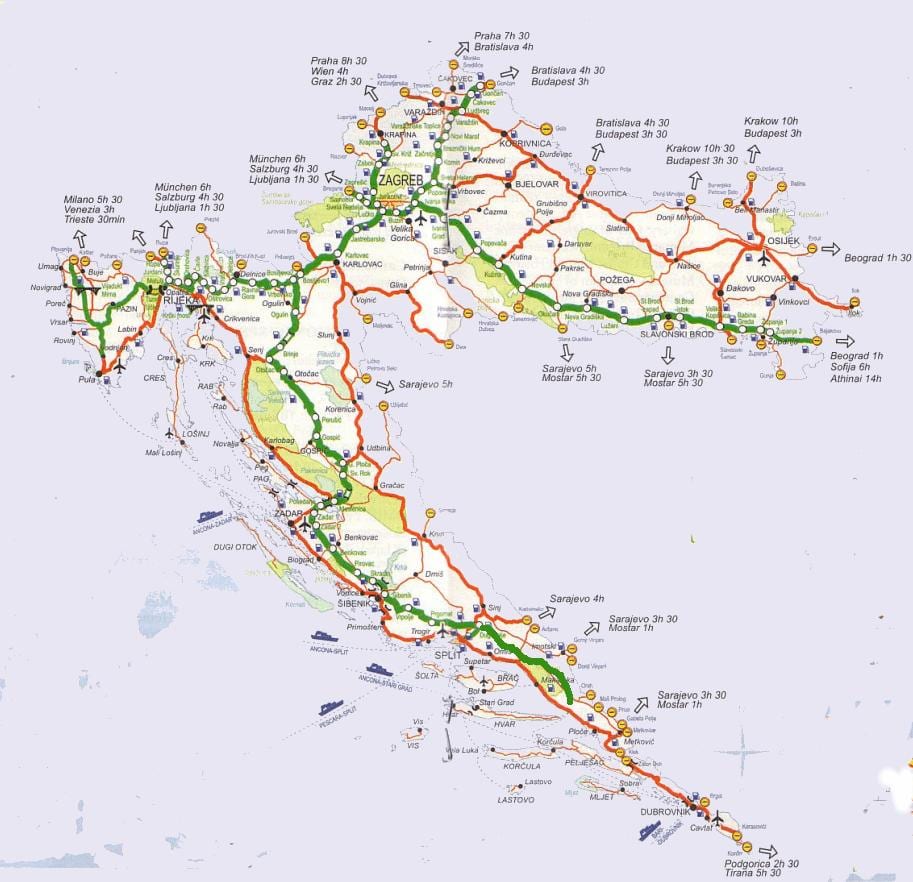 kart over kroatia road trip
