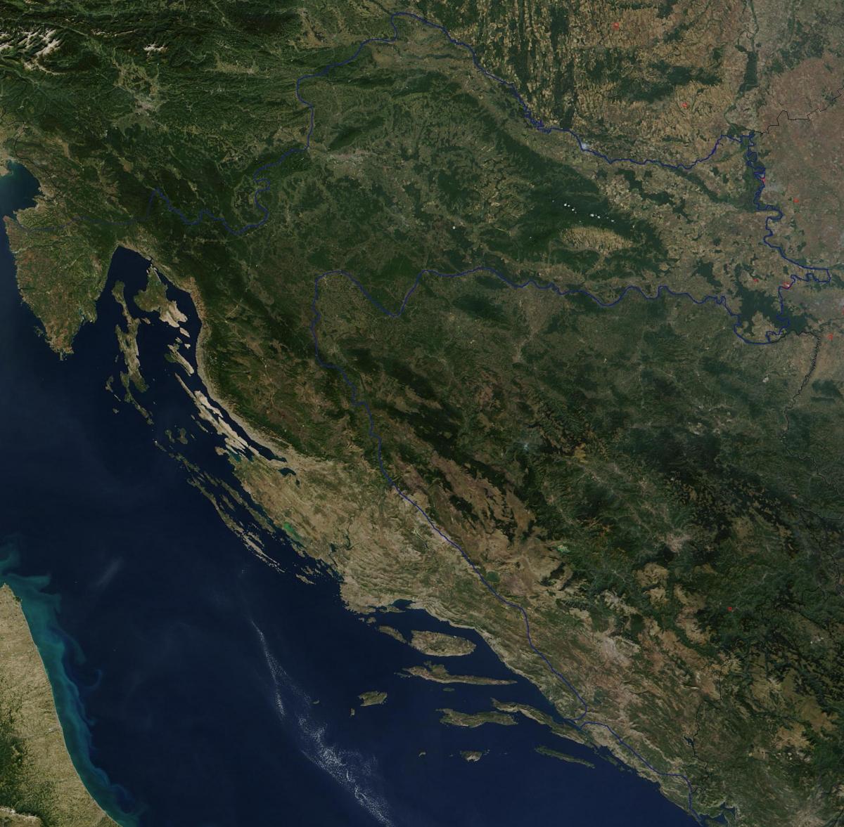kart over kroatia satellitt