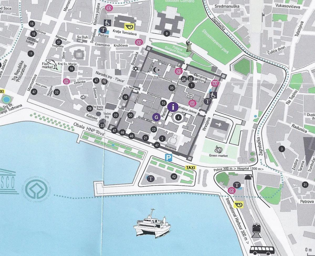 street map, split, kroatia