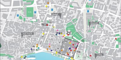 Kart over gamle byen split kroatia