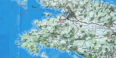 Kart over korcula i kroatia
