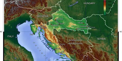 Kroatia geografi kart