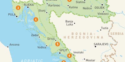 Kart over kroatia regioner 