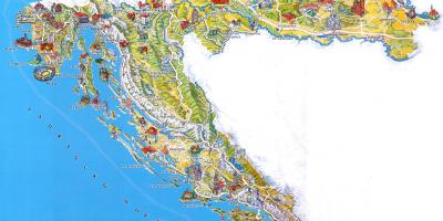 Kroatia turistattraksjonene kart