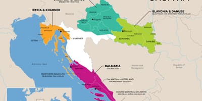 Kart over kroatia vinprodusenter