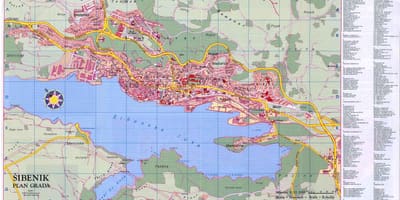 Kart av sibenik kroatia